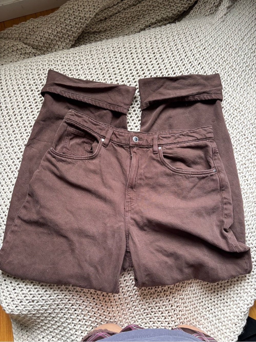 Mango Straight Jeans in Chocolate Brown